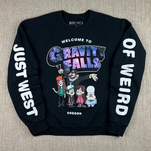 Gravity Falls Graphic Sweatshirt Men's Small Black Just West of Weird Oregon